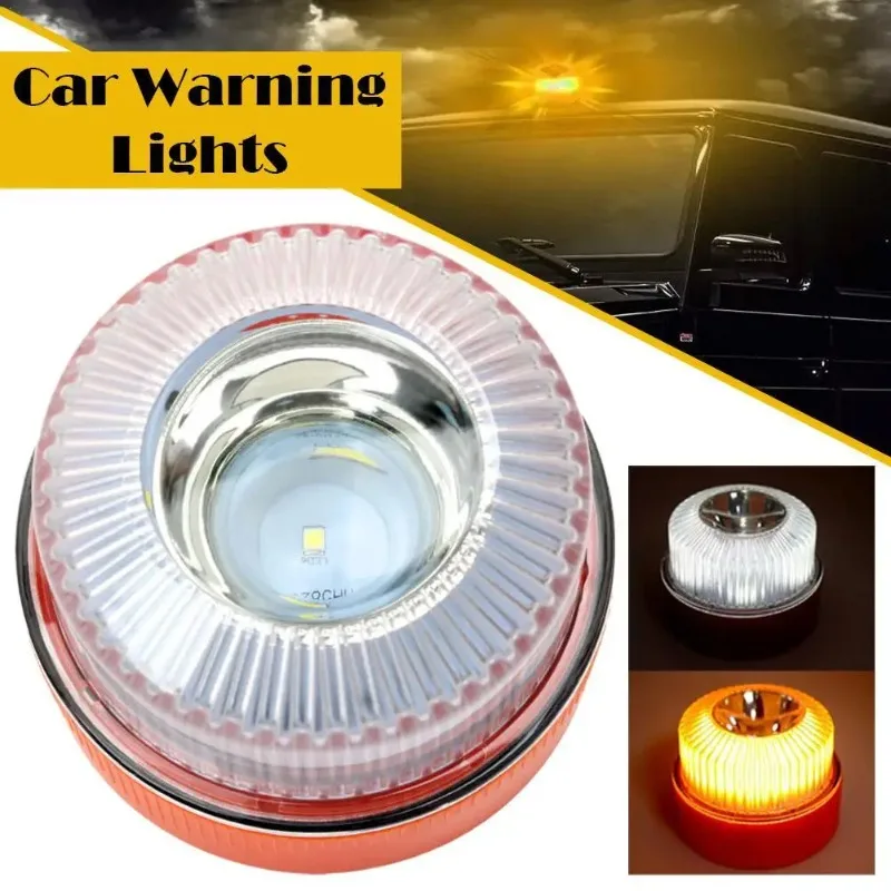 Newest Portable Emergency Light Car Emergency Beacon Light Orange/Blue/Red Magnetic Induction Strobe Light Waterproof Flashlight