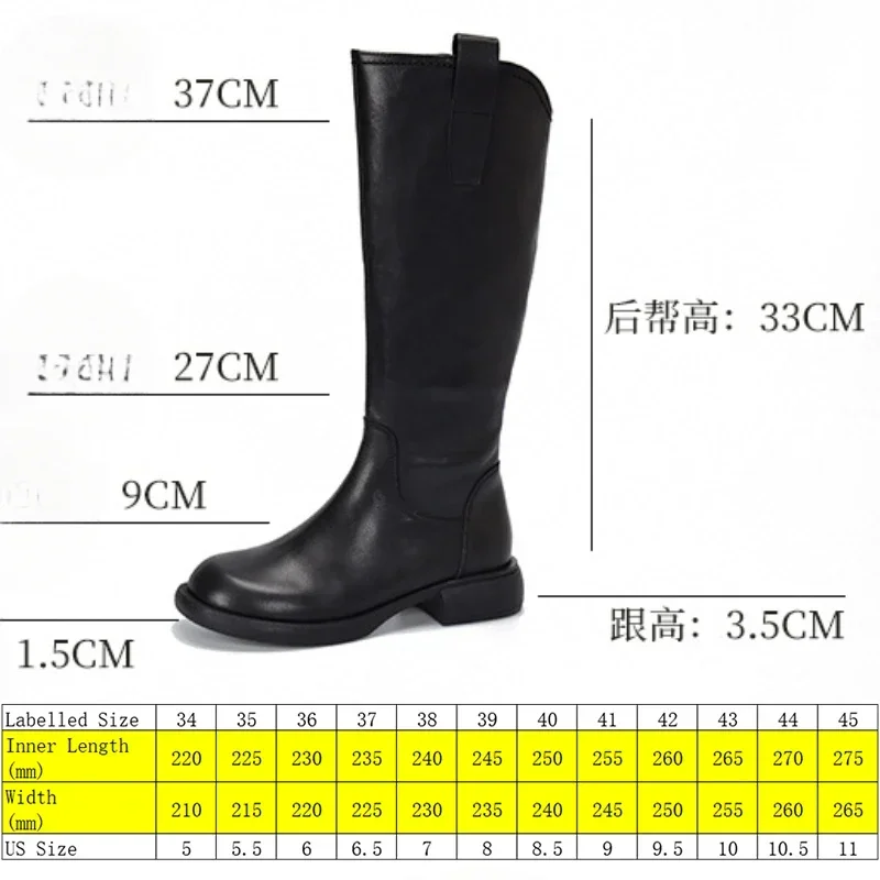 Krasovki 3.5cm Natural COW Genuine Leather Flats Boots Women Chimney Booties Autumn Ladies Spring Fashion Zip Knee High Shoes