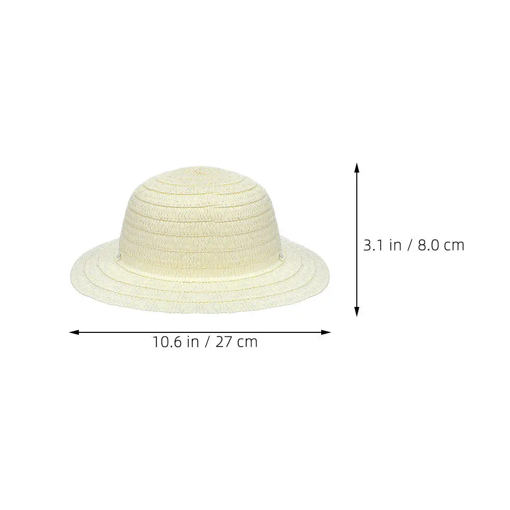 8Pcs DIY Kids Straw Hats White Blank Caps for Painting Crafts Creative Art Activities Party Supplies Handmade Hats view 6