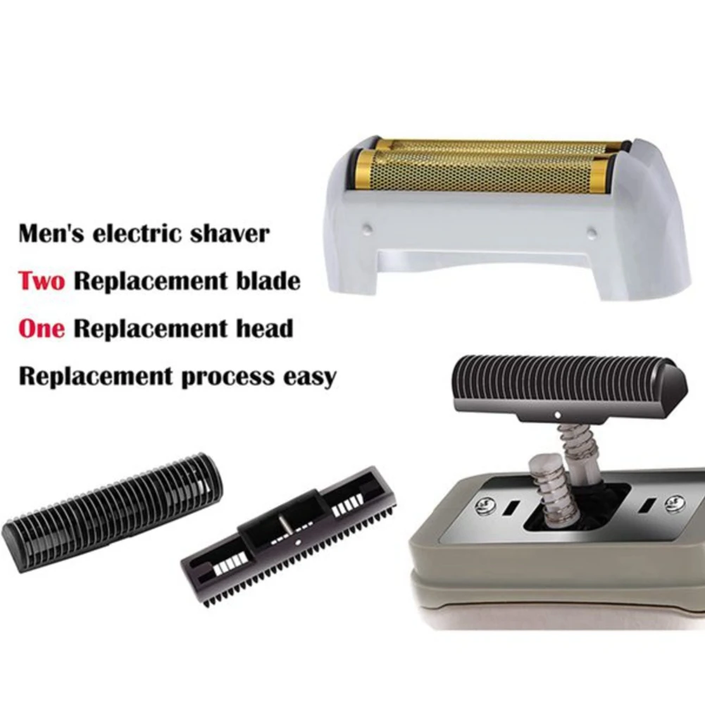 2X Shaver Replacement Cutter Net+Cutter Head for 17150 17200 Washable 3D Intelligent Floating Shaving Blade Silver