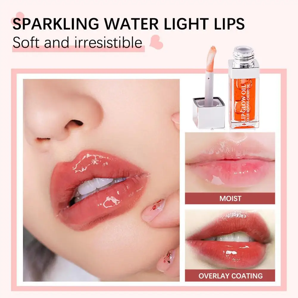 Ibcccndc Jelly Moisturizing Lip Oil Lip Gloss Hydrating Moisturizing Plumping Sexy Lip Glow Oil Tinted Non-sticky Clear Lip Coat