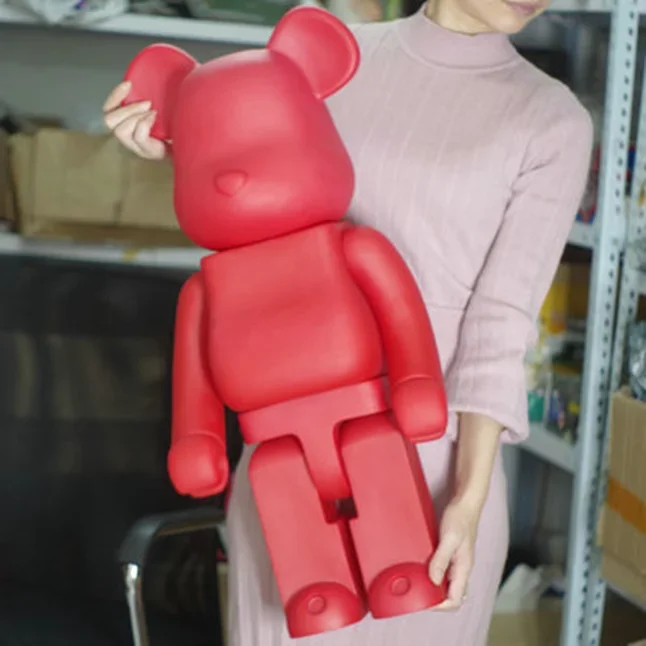 Promocyjne duże zabawki naturalnej wielkości niedźwiedź cegła czerwono-biała zwykła 70cm dla modelu lalki Bearbrick 1000% statua