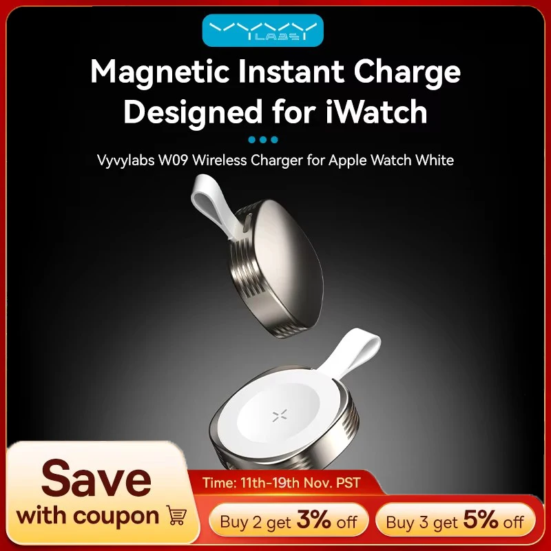 

VYVYLABS Wireless Charging Portable Magnetic Watch Wireless Fast Charger Smartwatch Refresh Rate for iWatch Series 6 5 3 2 1