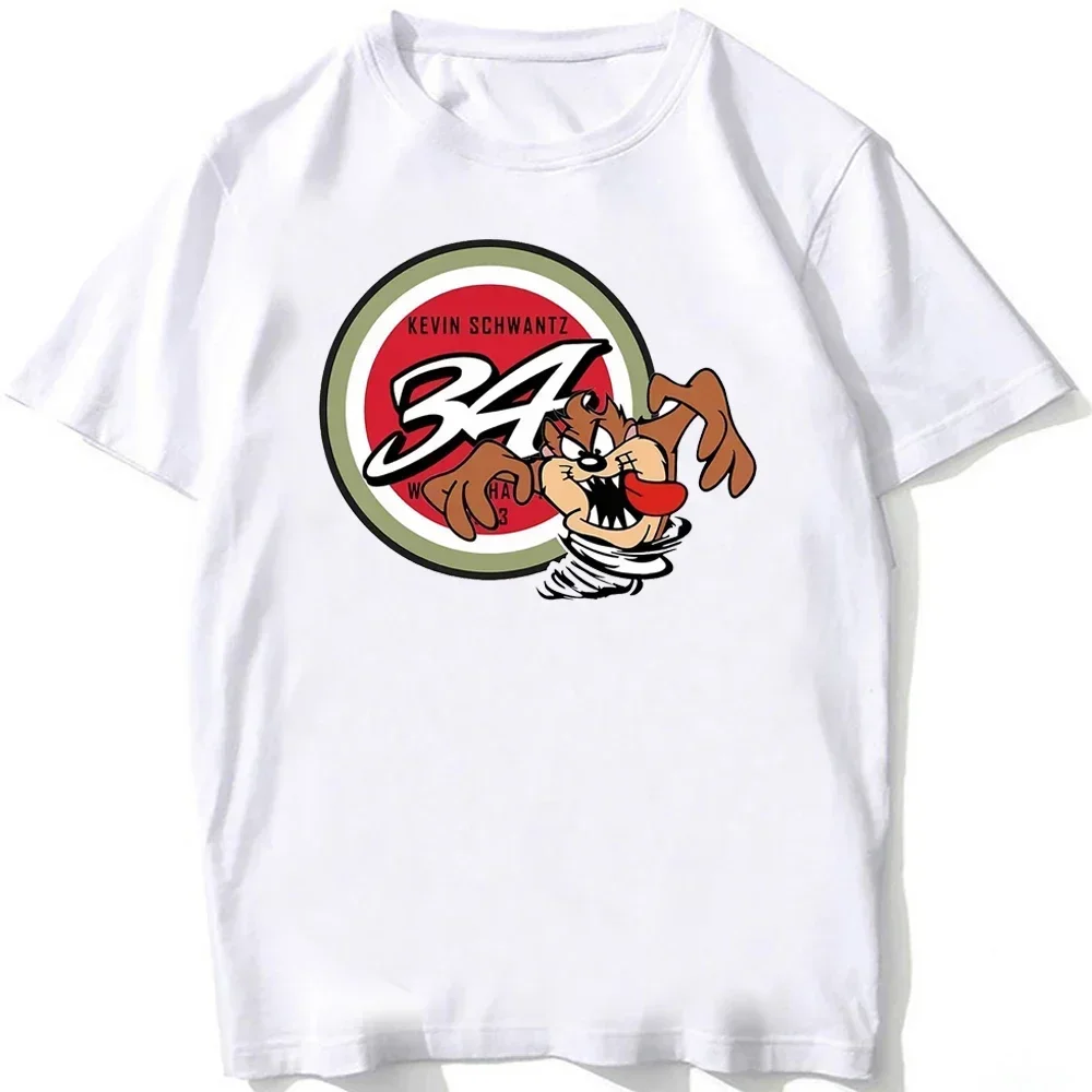 

Kevin Schwantz 34 1993 GP 500cc Legend T-Shirt Men Short Sleeve Boy Adventure Sport Casual White Tops Man Motorcycle Rider Tees