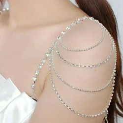 Sexy multi-layer classical tassel rhinestone shoulder chain banquet party women's body chain jewelry