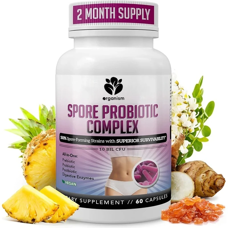 

Комплекс пробиотиков Spore - Всемогущие пробиотики способствуют здоровье пищеварения, ежедневную добавку послебиотики - 60 капсул