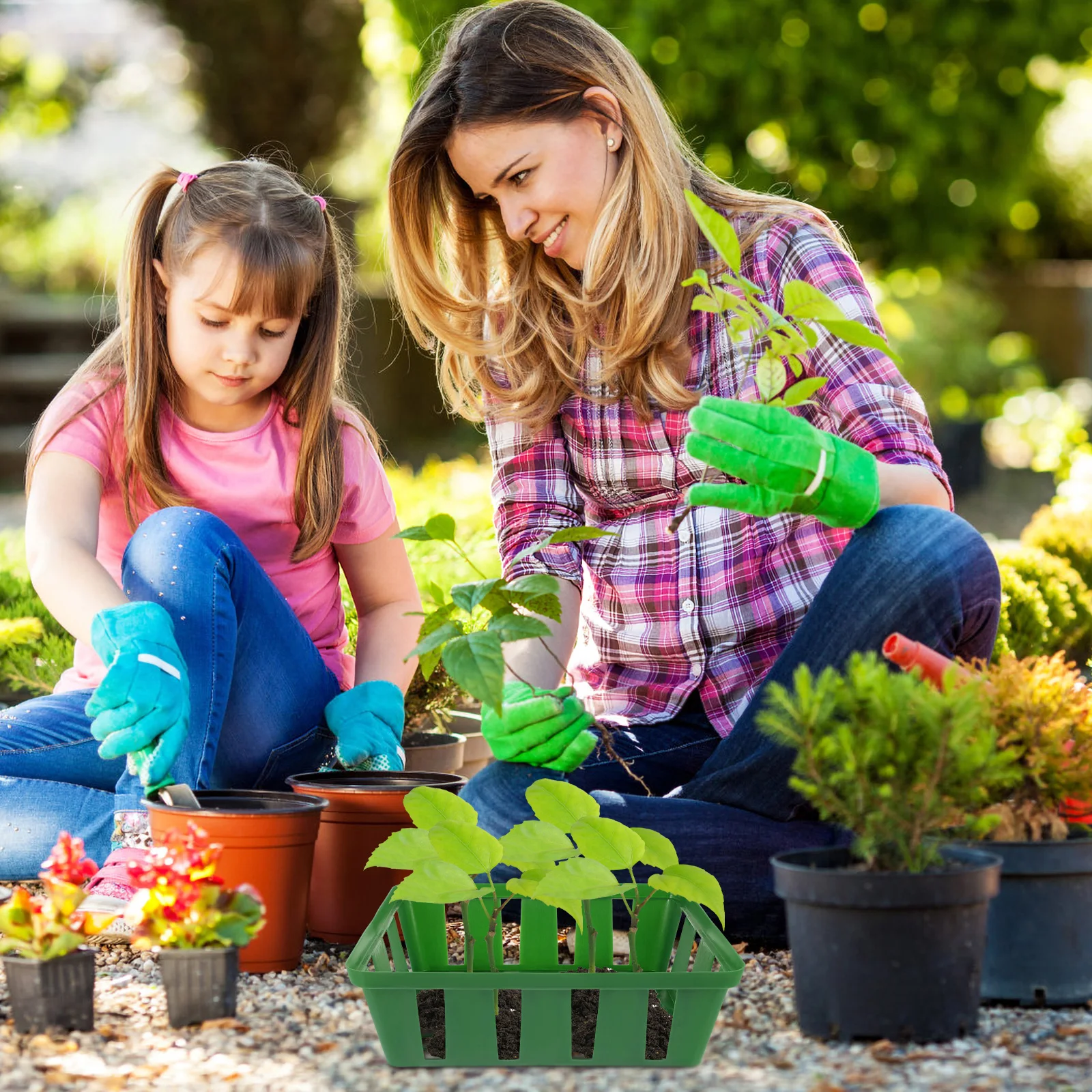

3pcs Planting Plastic Drainage Nursery Baskets Garden Supplies Outdoor Indoor Flower Baskets Seedling Trays Pp Material Compact