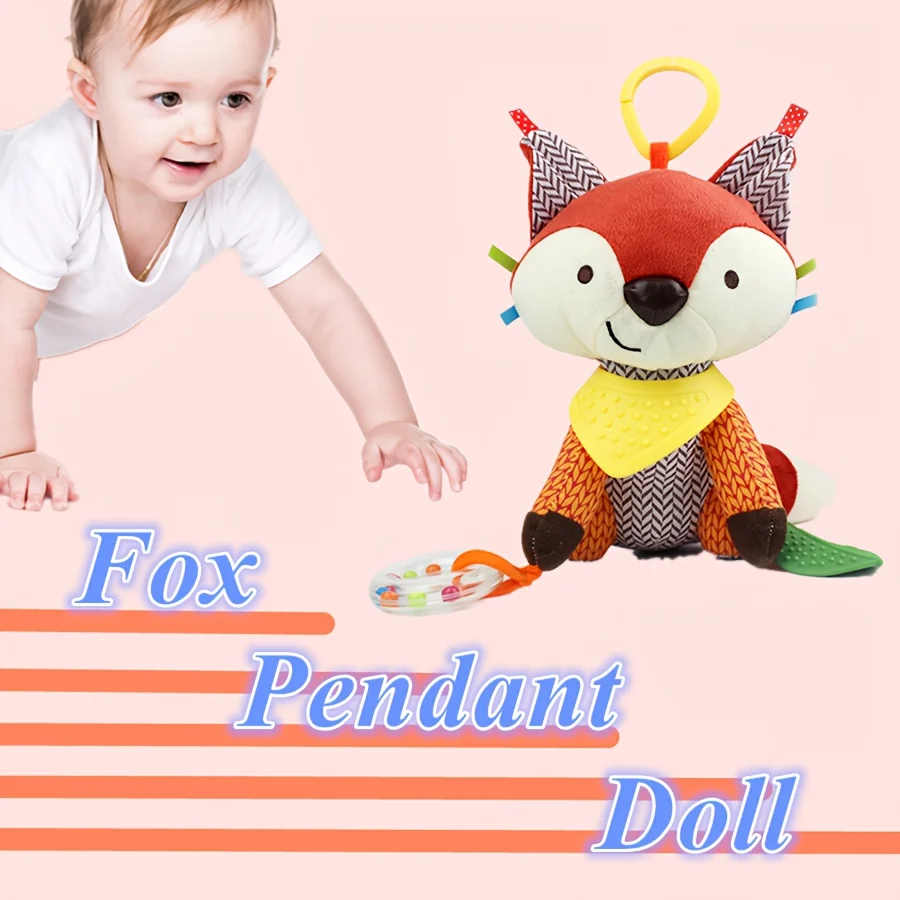 1 juguete de zorro de peluche suave para bebé, muñeco de peluche calmante para bebé de 0 a 12 meses, cumpleaños/Navidad/ Acción de Gracias de 0 a 3 años