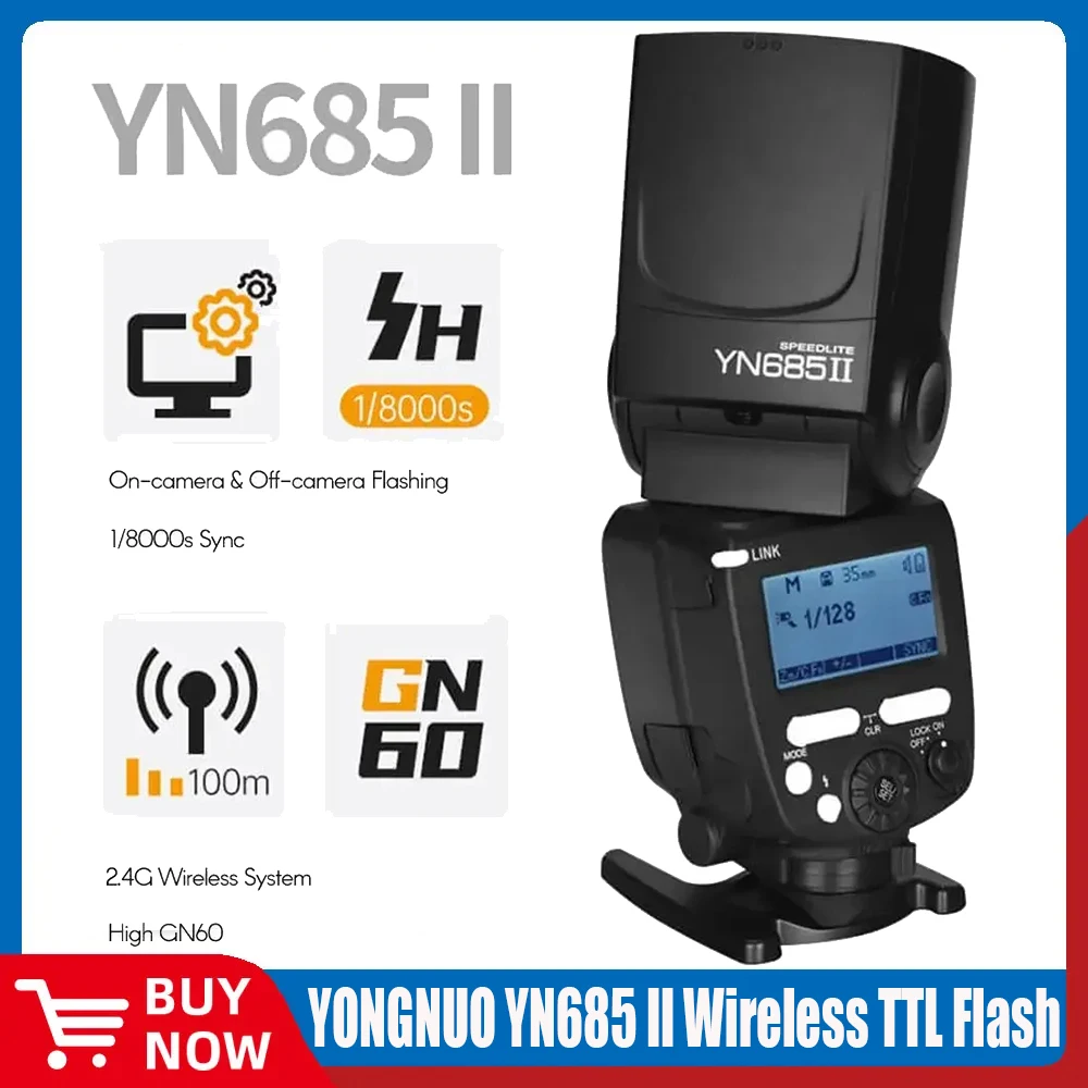 

YONGNUO YN685 N YN685 II C 2.4G System TTL HSS Wireless Flash Speedlite For Nikon / Canon D750 D810 DSLR Camera Flash Speedlite