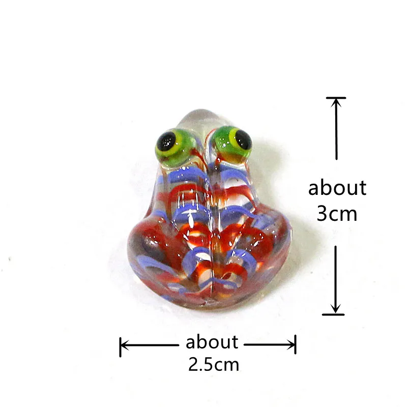 6pcs Custom Murano Glass Frog Mini Figurines Ornaments Cute Easter Cartoon Animal Tiny Toad Statues Home Desk Fairy Garden Decor