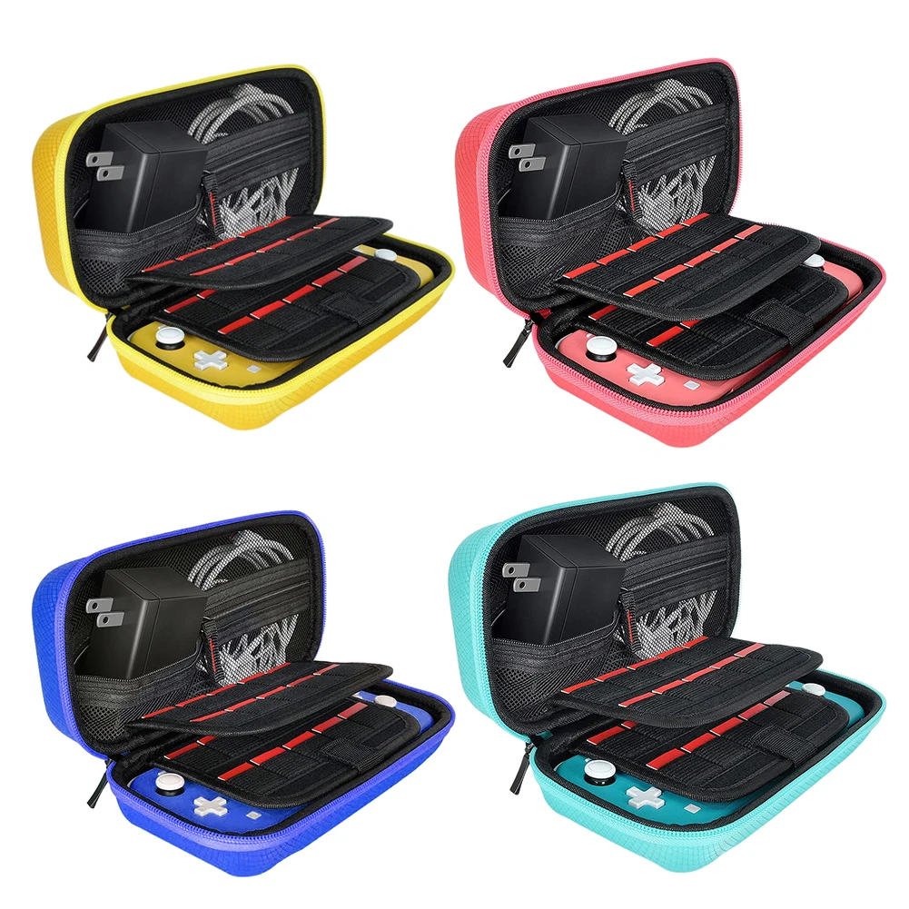 Carrying Case Hard Shell Game Console Handbag Scratch-resistant Cases Double Compartment Accessories Storage Bag for Switch Lite