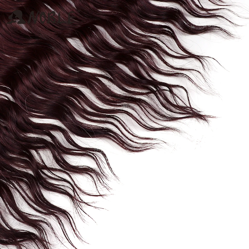 Rambut Sintetis Noble 24 Inch Model Water Wave untuk Kepang, Ekstensi Rambut Ombre Warna Pelangi Deep Wave Curl Twist Crochet