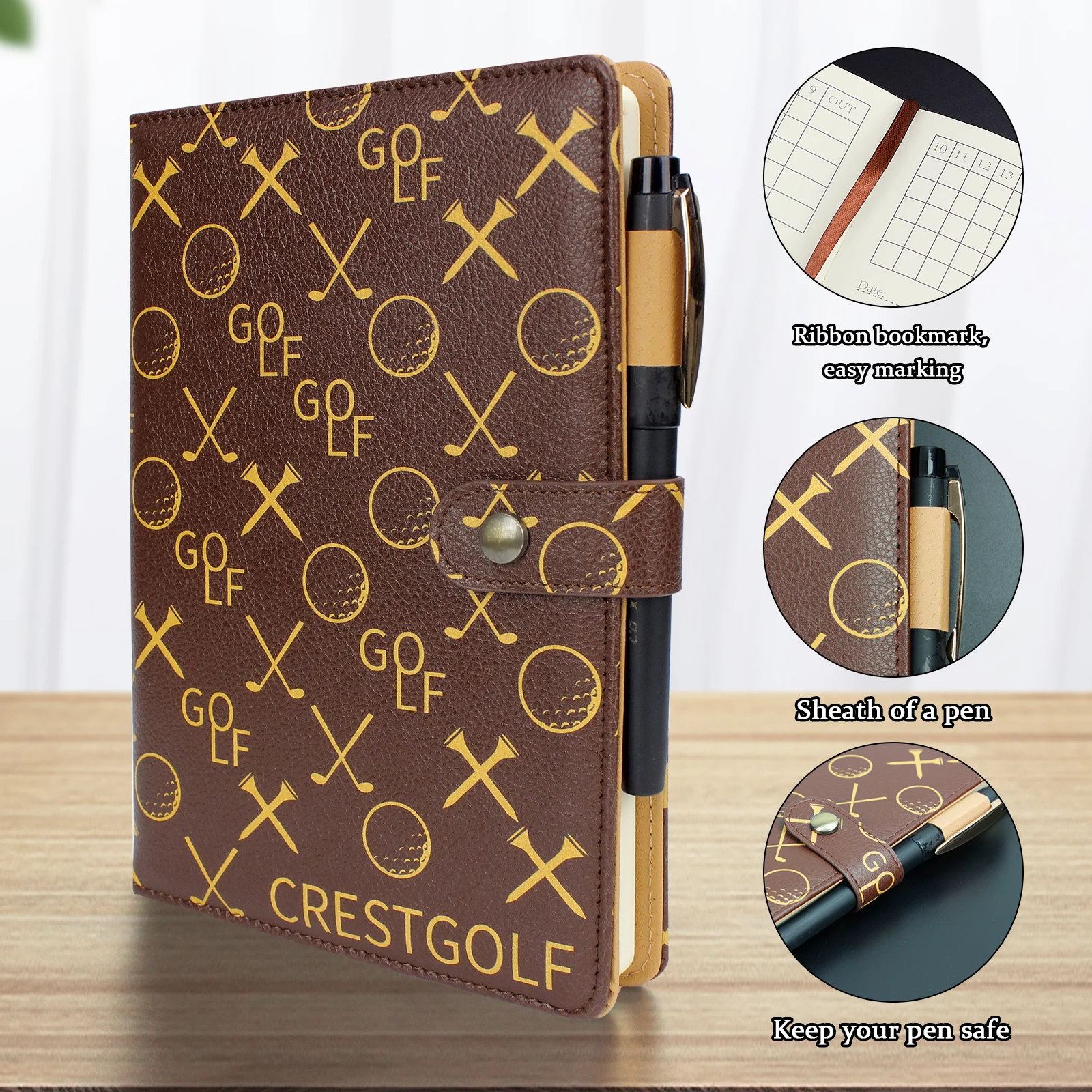 Golf Scorecard Yardage Book with 200 Pages Golf Notebook Pefect Gifts for Golfers Sports Outdoor Golf Bag Accessories