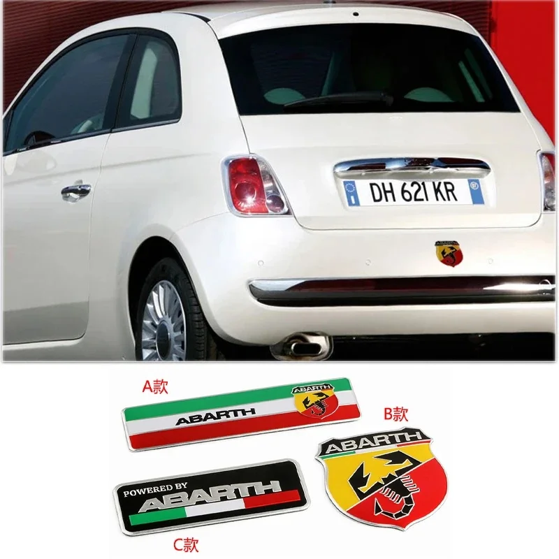 Car Metal Emblem Sticker Trunk Rear Decor Decal For Abarth 500 Pulse Panda Tipo Strada 600 500L Mobi Doblo Exterior Accessory