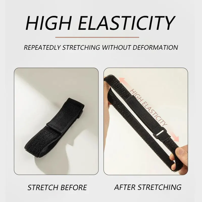 

5Pcs Elastic Hook and Loop Cable Tie Reverse Buckle Stretch Fastener Cable Straps Nylon Extension Strap Cord Wrap Organizer