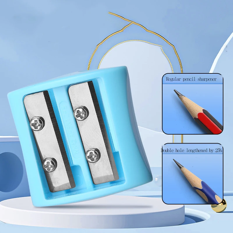 M&G Double-hole pencil sharpener, a manual pencil sharpener designed specifically for students, can sharpen eyebrow pencils, sui