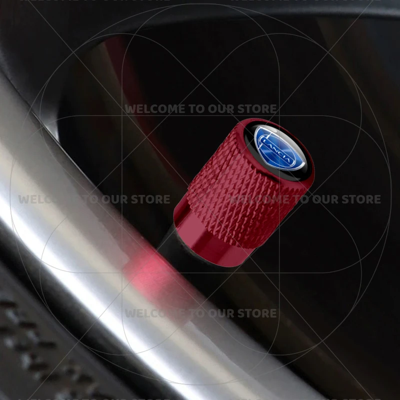 For Lancia Emblem Chrysler Ypsilon Kappa Delta Thesis Musa Voyager 4Pcs Aluminum Car Tire Valve Caps Wheel Stem Air Dust Covers view 3