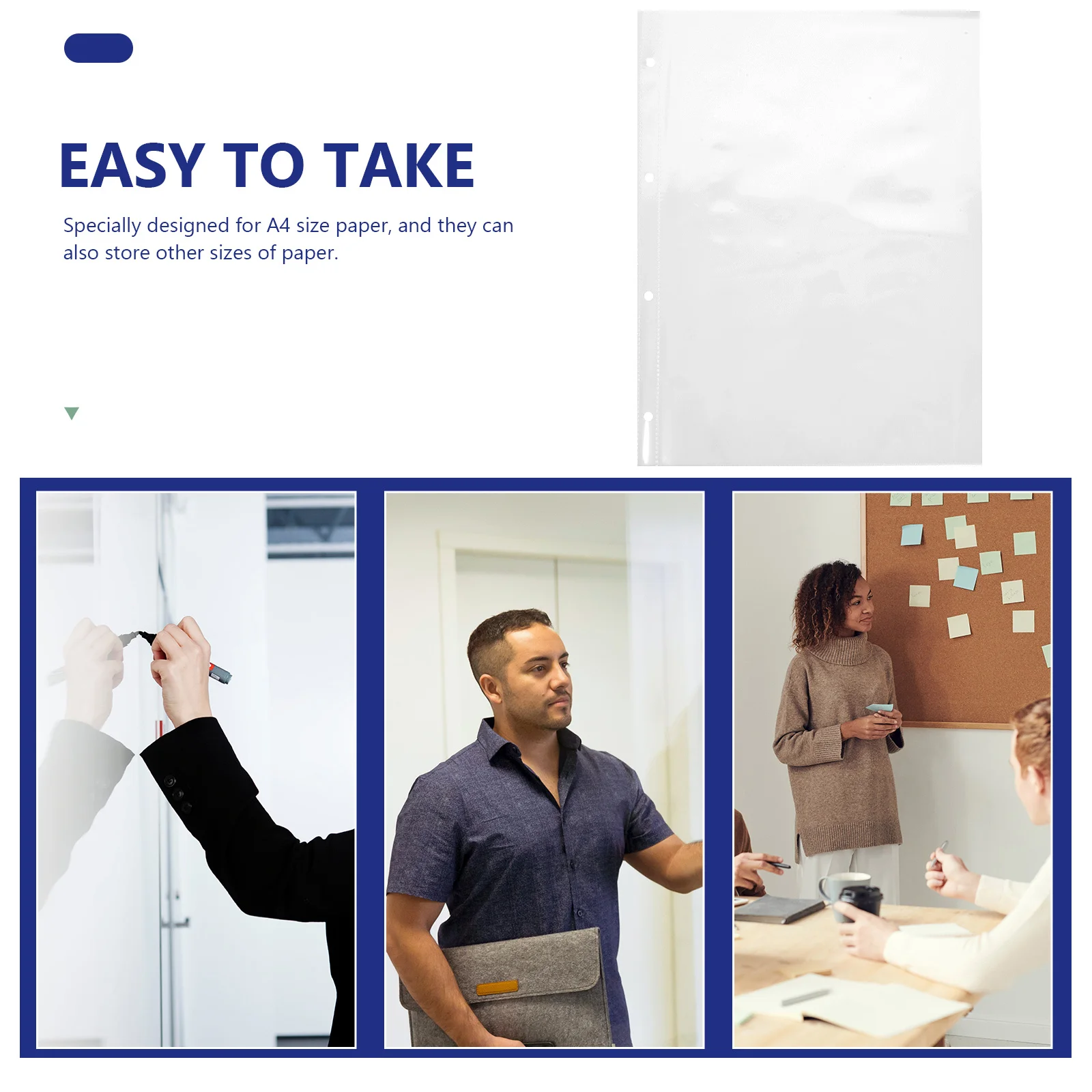 

30 шт., отрывные карманы для файлов формата А4, прозрачные папки для документов для офиса, школы, многофункциональные органайзеры для переплетов, практичные файлы