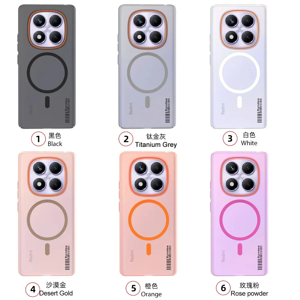 Funda de carga magnética con sensación de piel translúcida para Xiaomi Redmi Note 15 14 Pro Plus 4G 5G, funda protectora de PC delgada anticaída