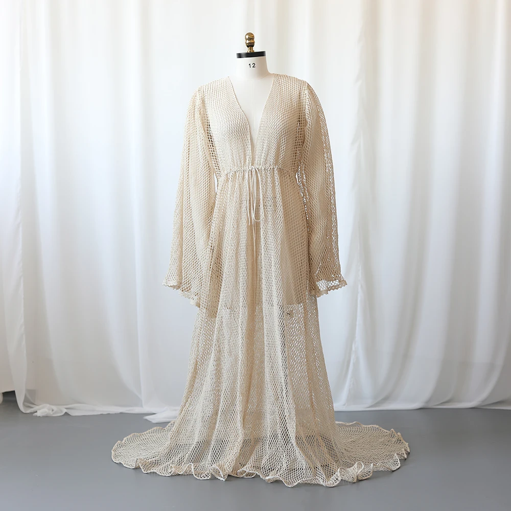 bohemian-maternity-dress-photoshoot-crochet-mesh-sheer-long-sleeve-maxi-gown-boho-pregnancy-photography-prop-studio-photo-outfit