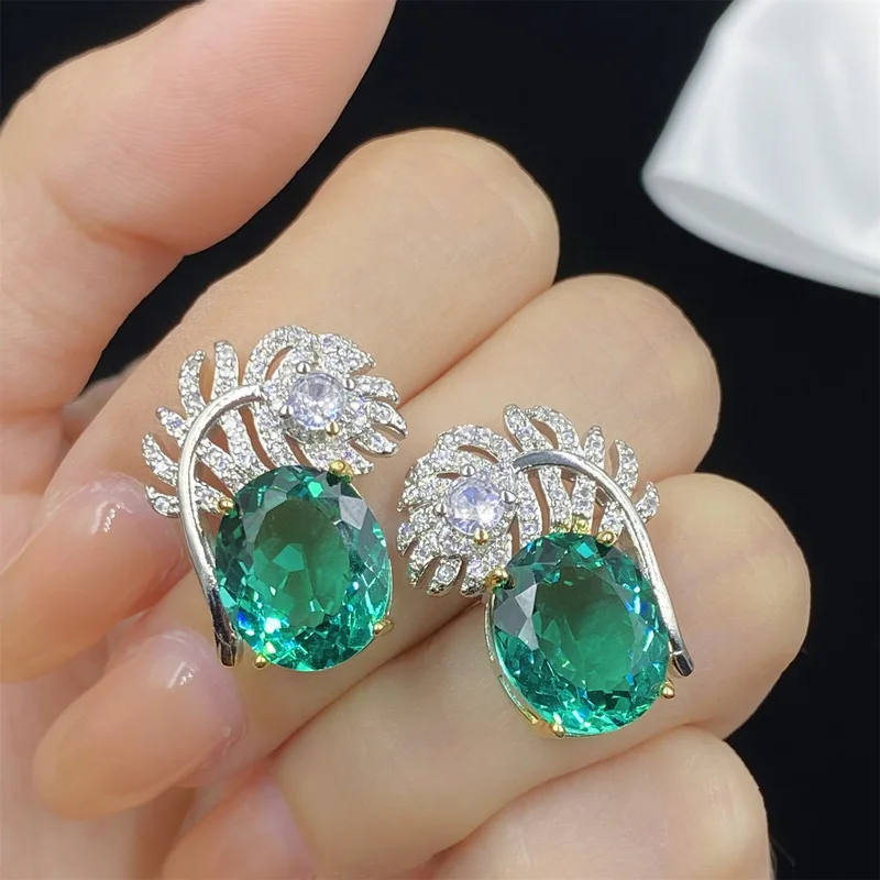 2026 New Simulation Colombian Emerald Pendant Ring Earrings Set - Ideal Anniversary Gift for Ladies - Jewelry