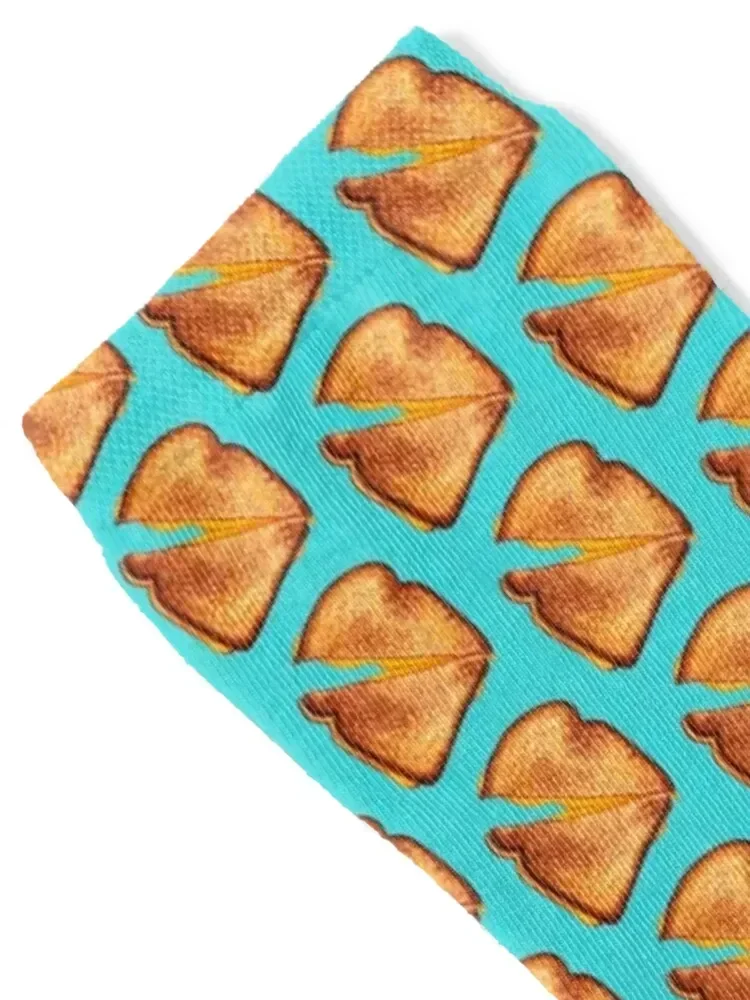 Grilled Cheese Sandwich Pattern - Blue Socks funny sock men cotton high quality with print Women's Socks Men's