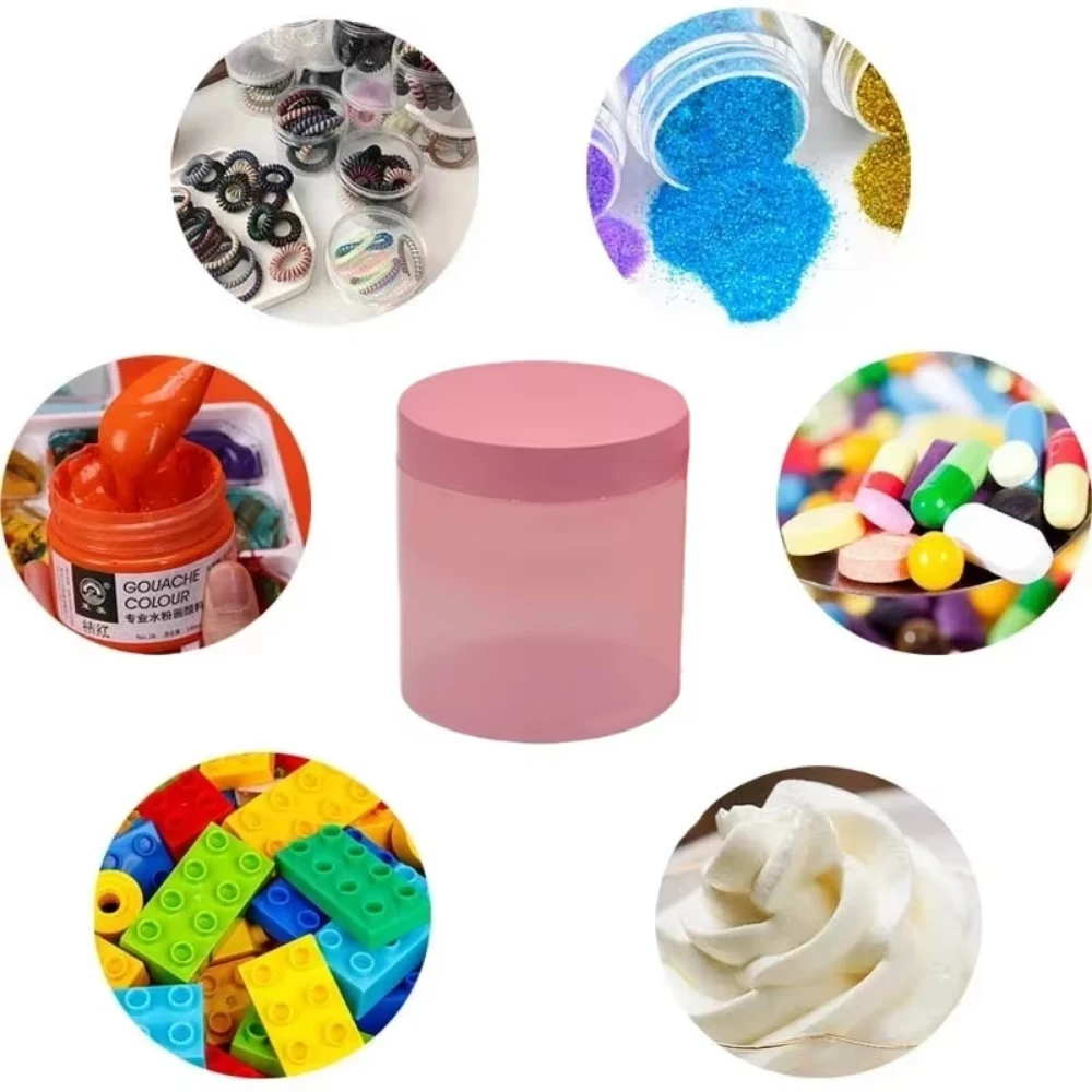 12 stks/partij 200g Roze Plastic Gezichtscrème Potten PET Lege Cosmetische Flessen Hervulbare Gezichtscrème Oogcrème Containers