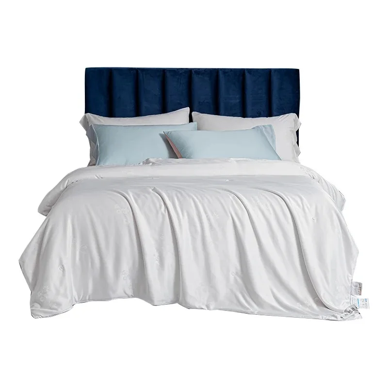 Natural Mulberry Silk Filled Duvet Comforter Polyester Shell Luxury Quilt for Winter Summer All Season Hotel Home Bedding