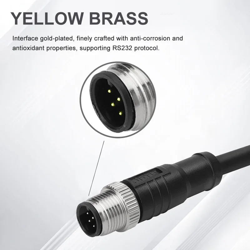 Imagem -02 - para Db9 Cabo Conector Ip67 à Prova Dip67 Água Rs232 Rs485 Linha Estendida M12 5pin para D-sub 9pin Cabo de Dados Industriais D-sub Plug M12