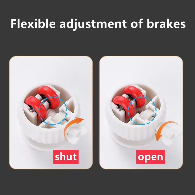 4Pcs Furniture Casters Wheels Self Adhesive Type Mute Wheels Universal Wheel 360° Rotation Strong Load-bearing With brakes