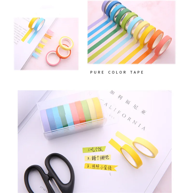 

Painters Tape Students Masking Paper Set Rainbow Washi Tape School Kids Stickers For Paper Sticker Set
