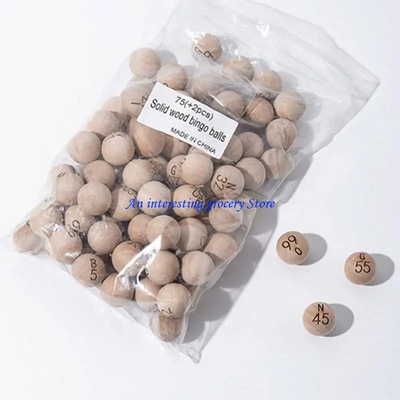 

652d 75pcs Natural Bingo Balls для игровых вечеринок Семейное собрание