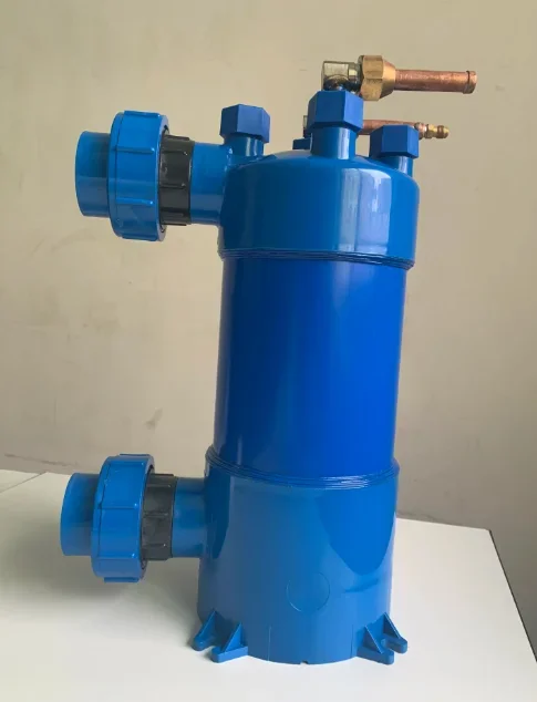 Intercambiador de carcasa de pvc de tubo de titanio atornillado MHTA-2 / MHTA-3 /MHTA-5 para bomba de calor de piscina, evaporador enfriador de acuario