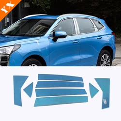 Stainless Mirror Garnish Car Door Window Pillar Protect Decor Frame Sticker Cover For GWM Haval Jolion Accessories 2021-2023