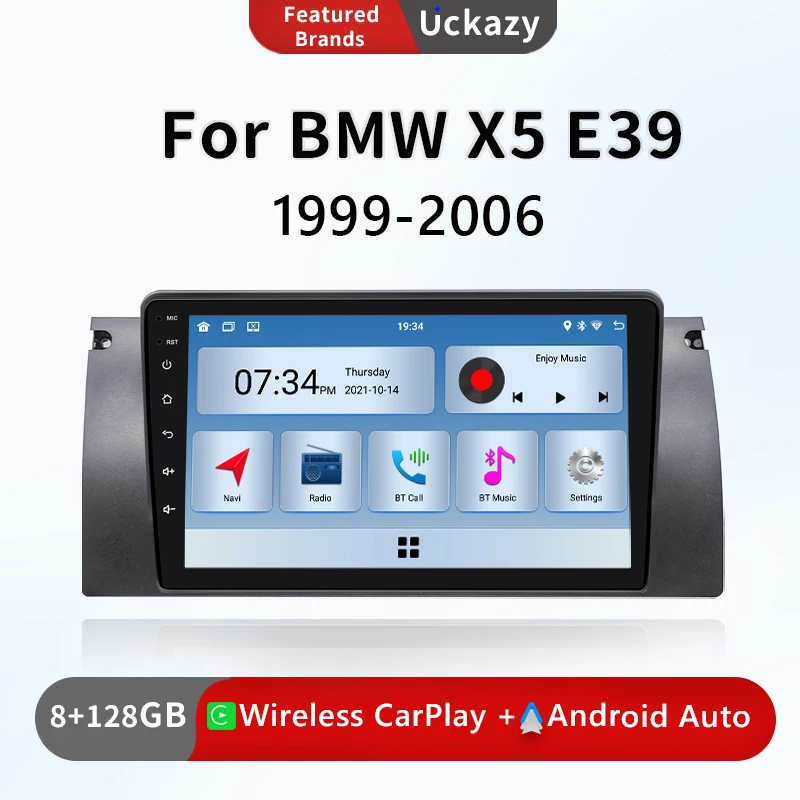 

Автомагнитола Carplay, 2 Din, Android 13, для BMW X5 11 E53 E39 M5 1996-2003, без DVD, GPS-навигация, стерео