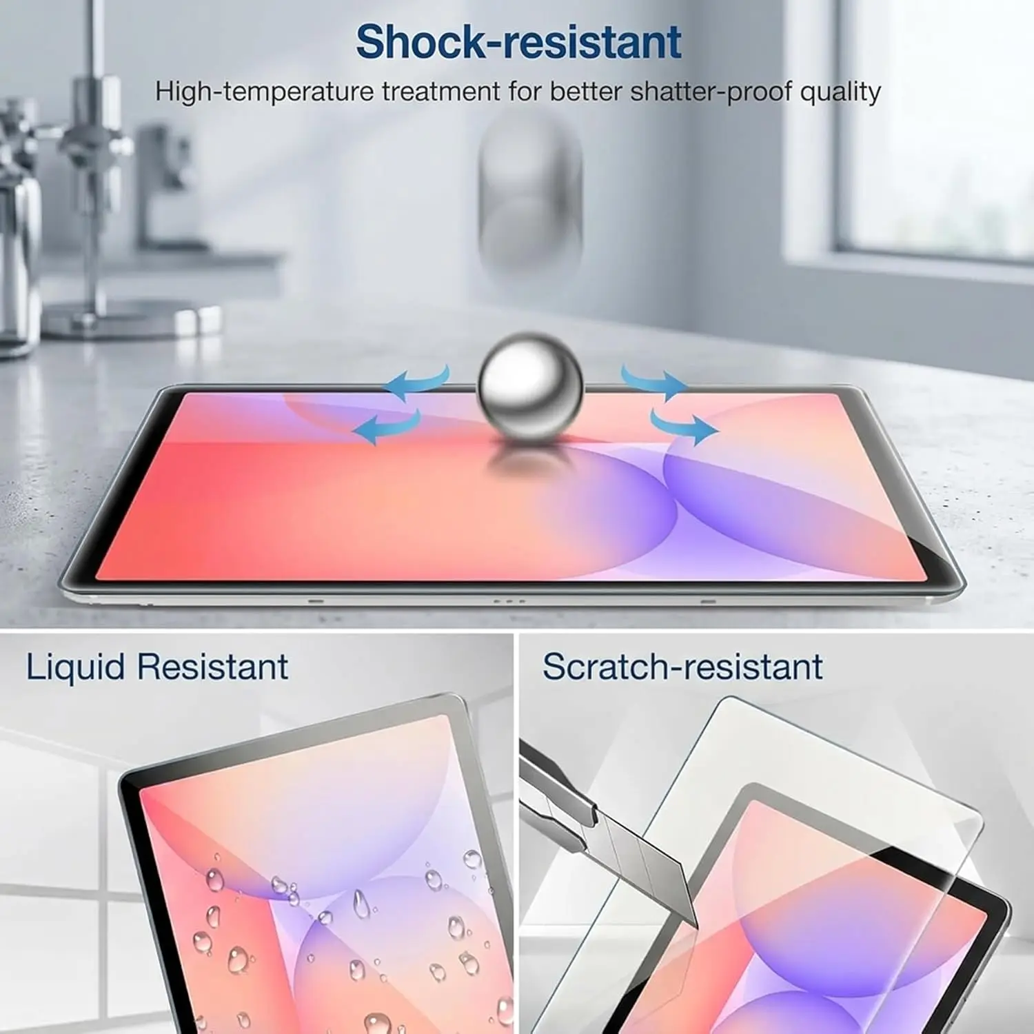 2 Stück Gehärtetes Glas Displayschutzfolie für Samsung Galaxy Tab S7 Fe 12.4 A8 S10 S11 S6 Lite A9 S8 S9 Fe Plus Ultra Schutzfolie – Detail 7