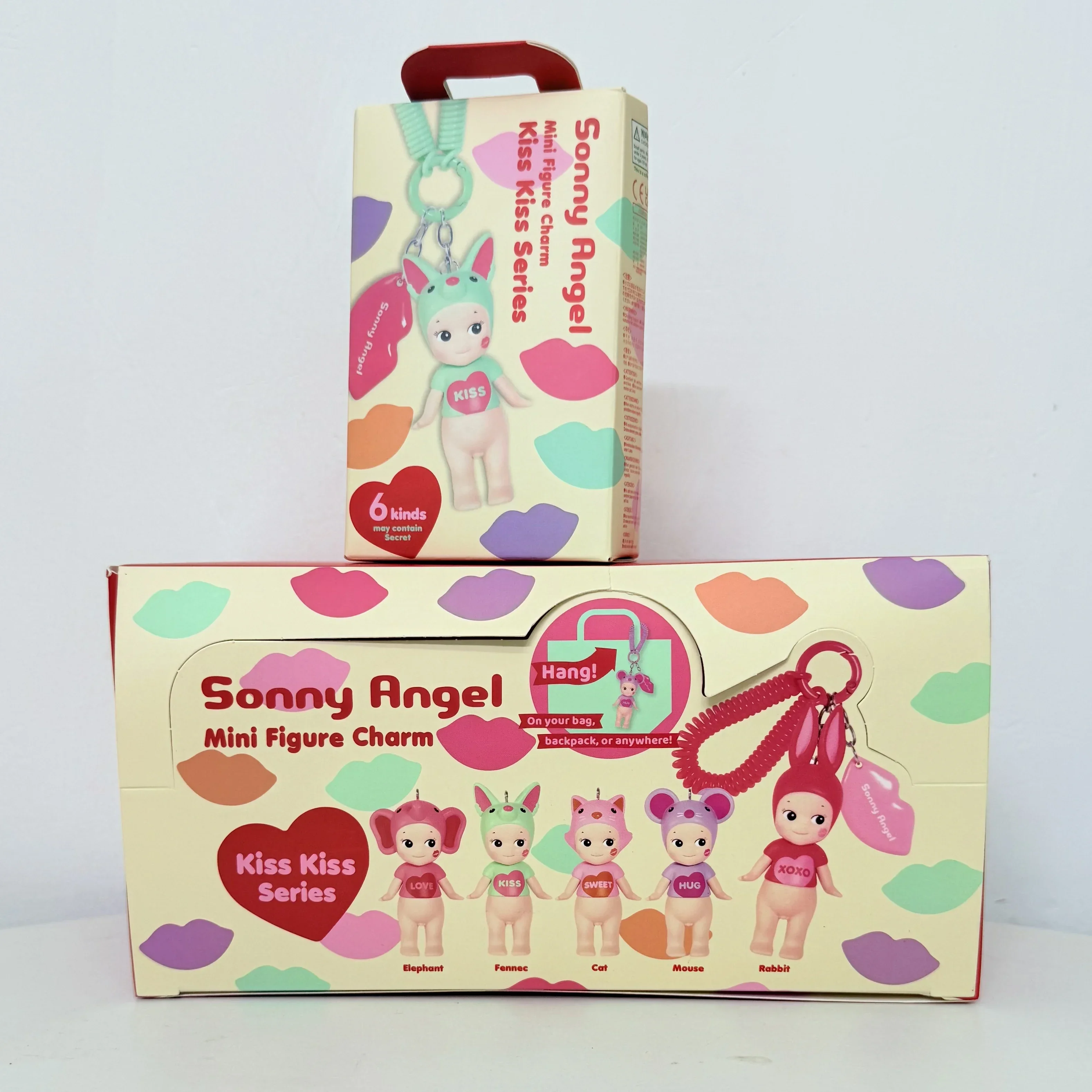 6Pcs Box Sonny Angel Blind Box Kiss Kiss Series Mini Figure Anime Keychain Cute Doll Pendant Gift for Kids Girls Boys Birthday
