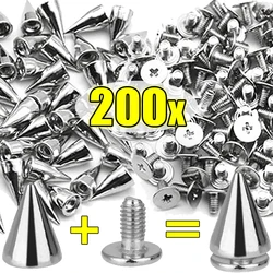 Round Cone Rebites Metal Alloy, Screwback Studs, Nail Rivet para artesanato de couro DIY, roupas, sapatos, cintos, bolsas, acessórios de decoração