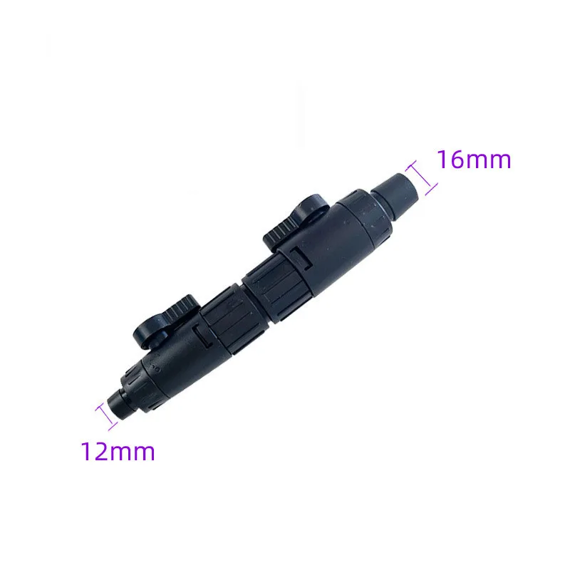 Quick connector for aquarium filter connecting pipe and water pipe Quick disconnect connector with variable diameter and water f
