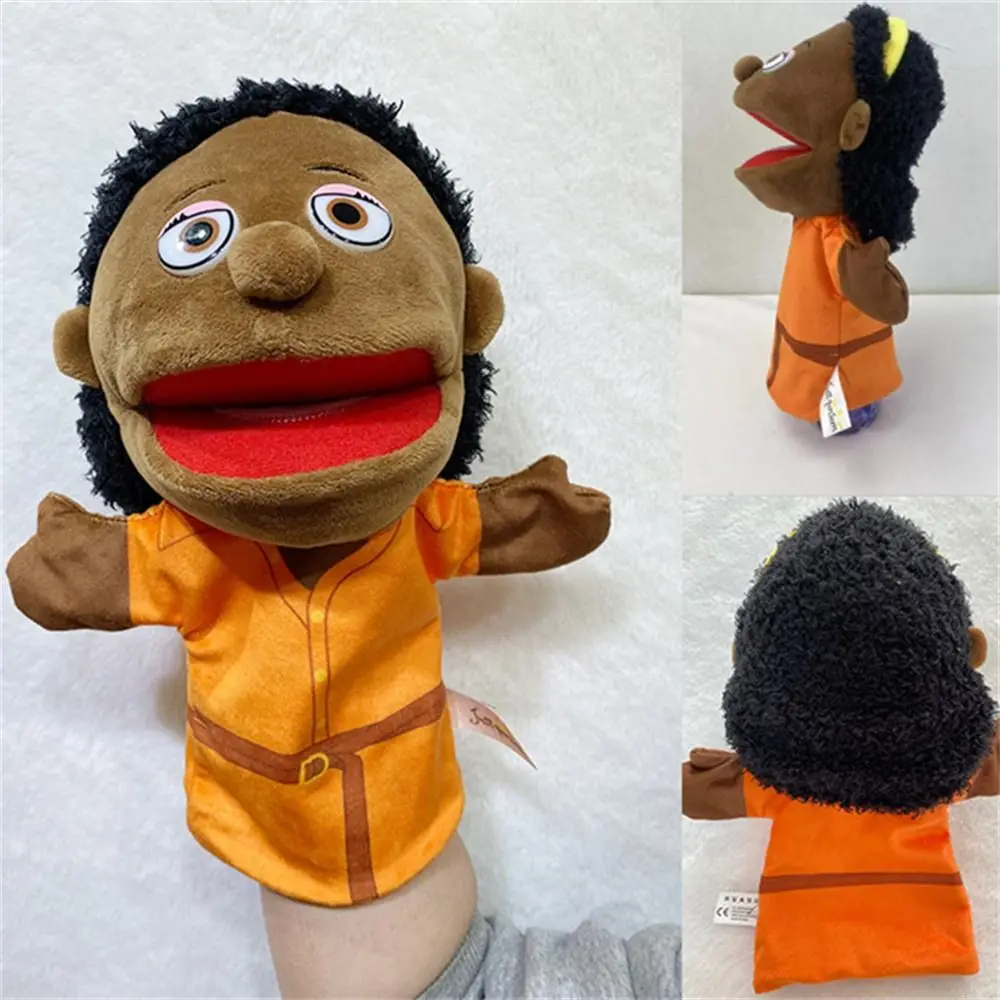 Pai-filho cognição pele preta brinquedo de mão africano brinquedos de pelúcia fantoche de mão bonecas de dedo fantoches de pelúcia fantoche de mão