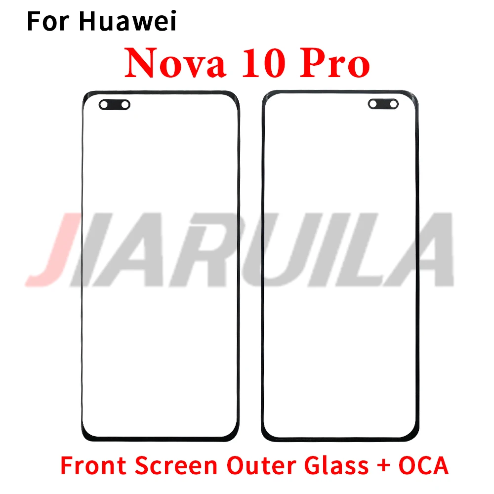 شاشة تعمل باللمس الزجاج الخارجي لهواوي نوفا 12 12i 11 11i 10 10Z Pro Se Ultra LCD الجبهة شاشة تعمل باللمس زجاج عدسة مع OCA