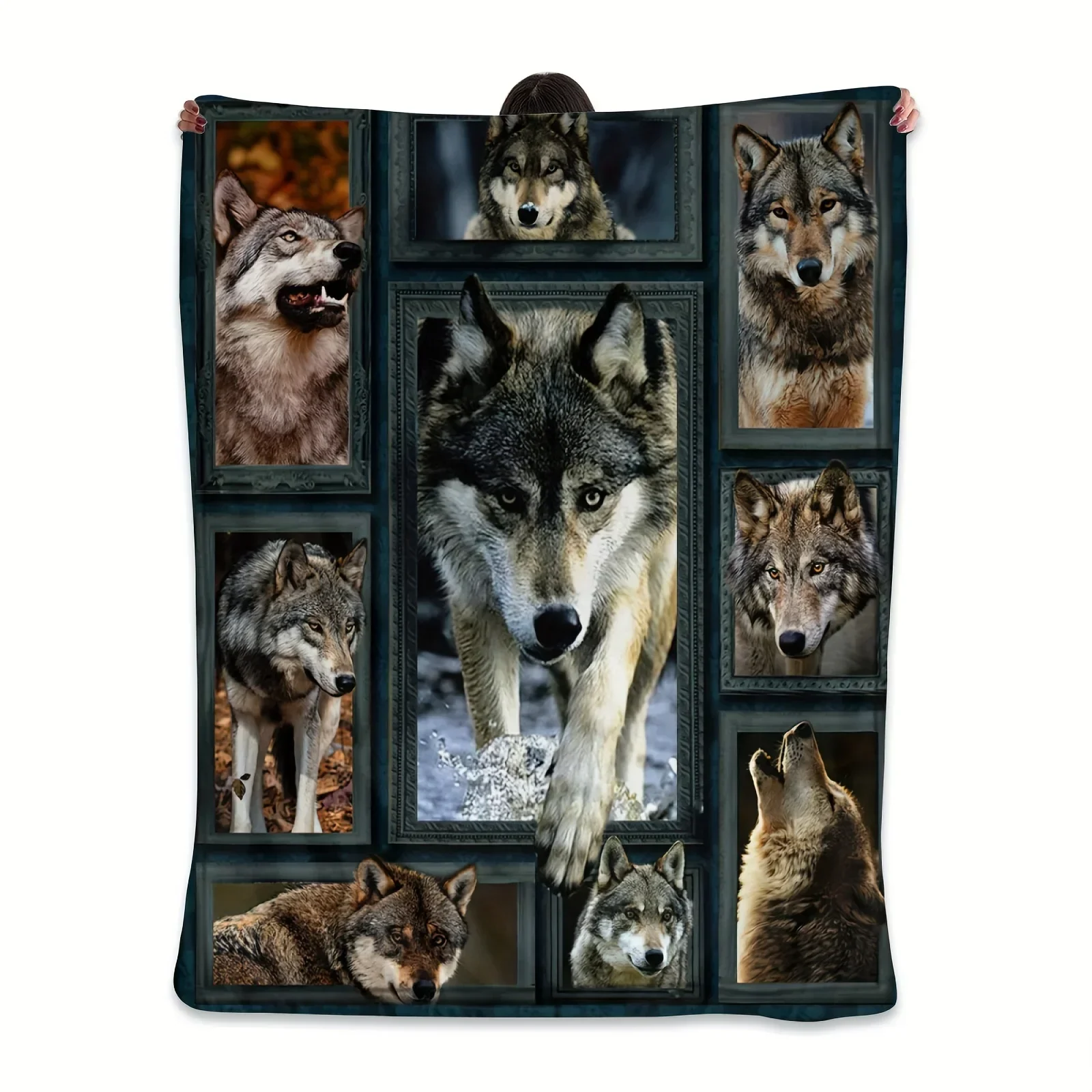 

Wolf Print Flannel Throw Blanket D Design Adult Size Home Decor Bedroom Sofa Chair