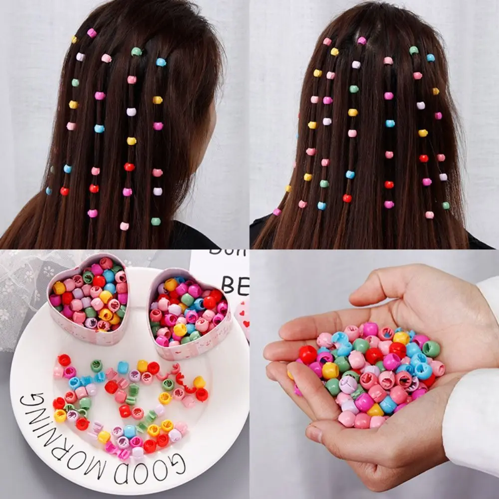 40 pz/set Decor Plastic Mix perline colorate per capelli Mini Hollow Hair trecce Maker Beads accessori per capelli bambini