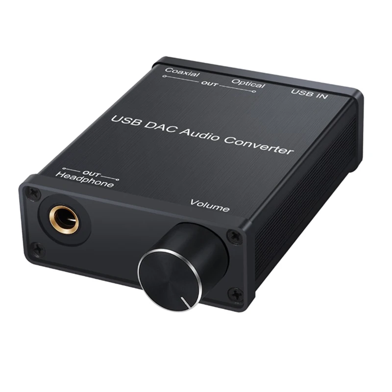 USB Audio Converter Adapter with Headphone Amplifier USB to Coaxial S/PDIF Digital to Analog 6.35mm Audio Sound Card-A22U