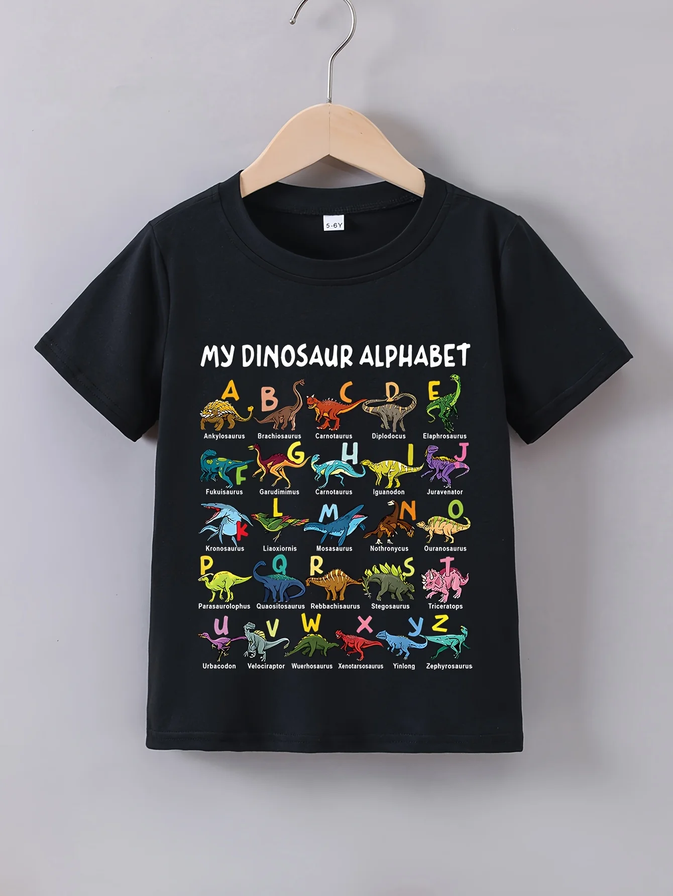 Boys Summer Casual T‑Shirt My Dinosaur Alphabet