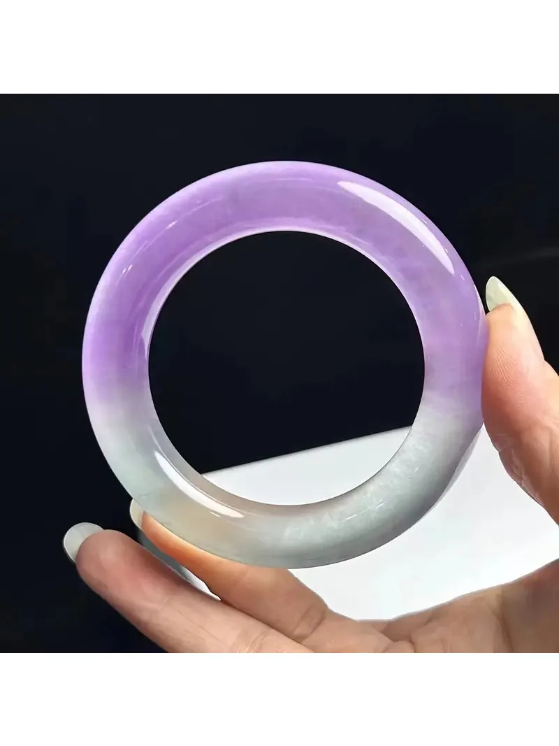 

Hot selling Natural High Ice Jade Green Floating Flower Violet Concubine Couple Bracelet