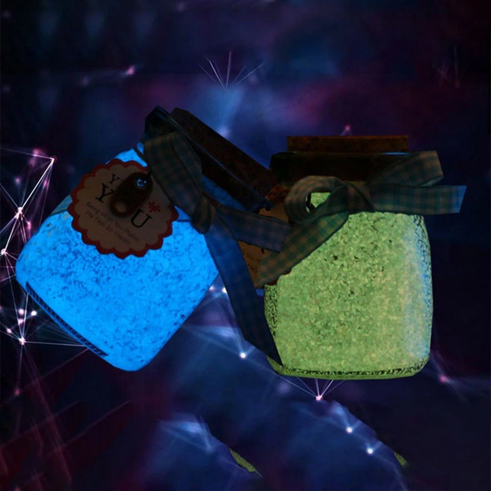 2 Pack Luminous Sand Blue Nail Decorations for Art Glitter Fluorescent Powder Bright Betta Fish