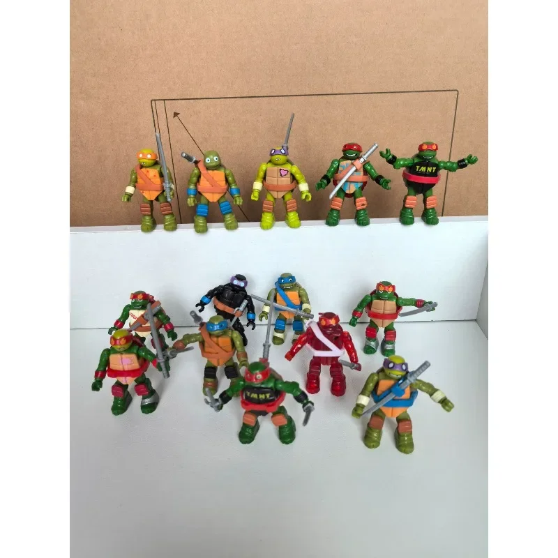 Playmates Teenage Mutant Ninja Turtles Joint Movable Assembly Anime Figure Raphael Michelangelo Model Toys Collect Ornaments