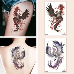 2/8pcs Waterproof Temporary Tattoo Sticker Colored Phoenix Arms Chest  Back Fake Tatto Flash Tatoo Tato for Girl Women Men