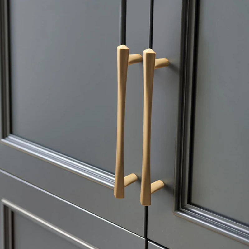 Gold Cabinet Pulls Zinc Alloy Wardrobe/Cupboard Door Handles Copper Drawer/Shoe-Cabinet Knobs American-Style Furniture Hardware